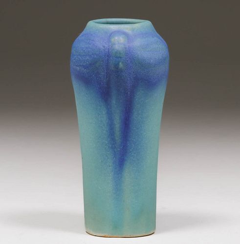 Van Briggle Matte Turquoise Dragonfly Vase c1920s