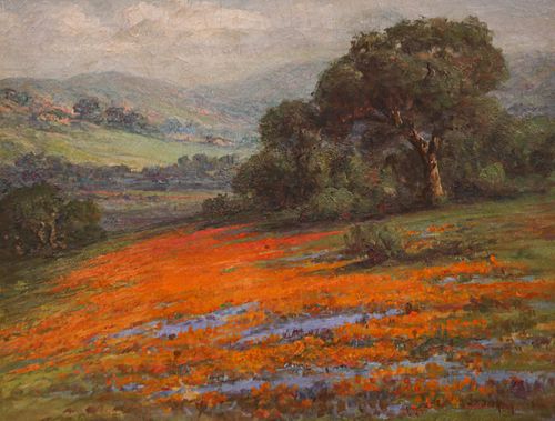 William F. Jackson  Painting California Poppies & Lupine