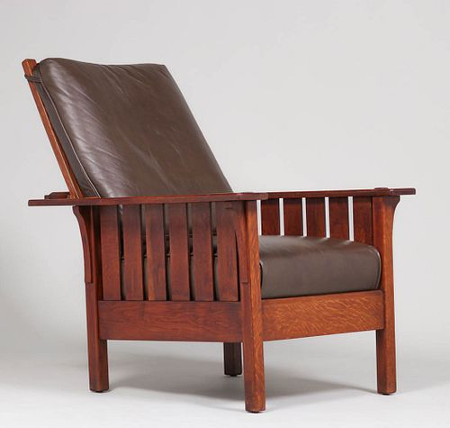 L&JG Stickley #471 Slatted Morris Chair c1912-1915
