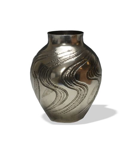 Japanese Sterling Vase, Ocean Decor