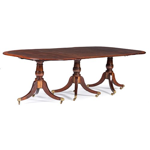 An English Mahogany Pedestal Dining Table