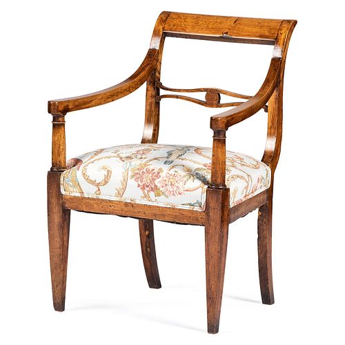 A German Biedermeier Mahogany Side Chair