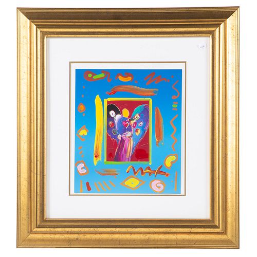 Peter Max. "Angel with Heart," enhanced serigraph