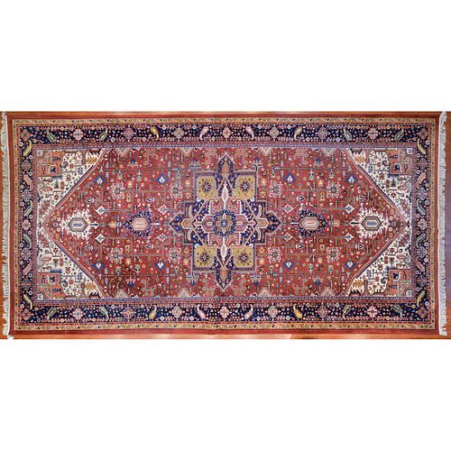 Indo Heriz Carpet, India, 10.3 x 20.2