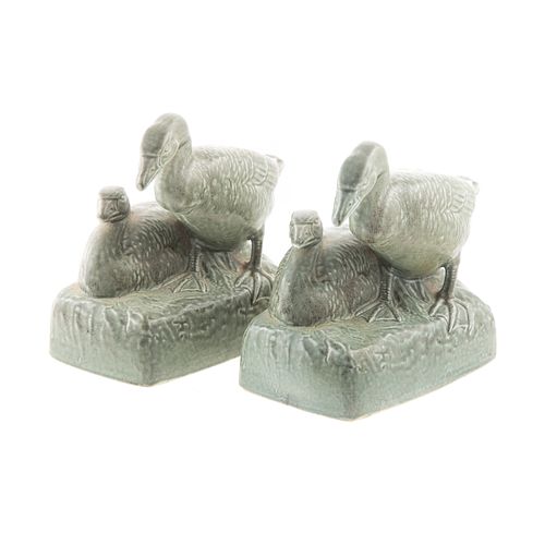 Pair Rookwood Pottery Goose Bookends