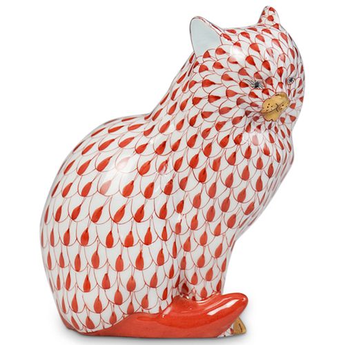Herend Porcelain Fishnet Cat