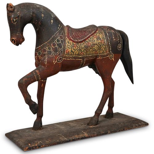 Antique Carved Wood Horse