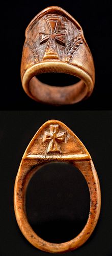 Egyptian Coptic Bone Archer's Thumb Ring