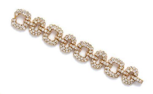 A Yellow Gold and Diamond Link Bracelet, Van Cleef & Arpels, 40.10 dwts.