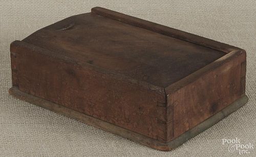 Pennsylvania walnut slide lid box, 19th c., 2 1/2'' h., 9'' w., 6'' d.