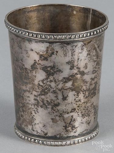 Philadelphia coin silver cup, mid 19th c., bearing the touch of Peter Krider