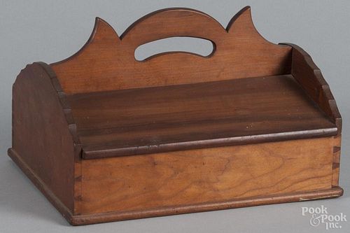 Pennsylvania cherry utensil box, 19th c., 8 1/4'' h., 13 1/4'' w., 10'' d.