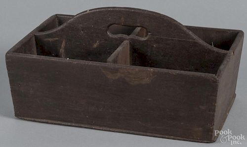 Pennsylvania pine utensil tray, 19th c., 7 1/2'' h., 15'' w., 10'' d.