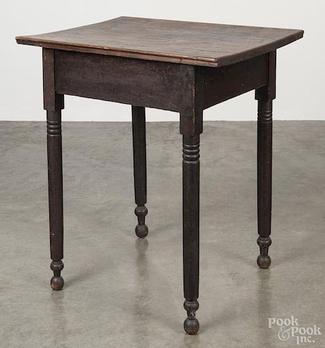Sheraton stained pine stand, 19th c., 29'' h., 25 1/4'' w., 19 1/2'' d.
