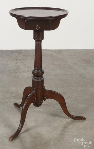 New England cherry candlestand 19th c., with a drawer, 27 1/2'' h., 14'' w.