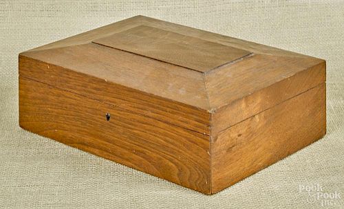 Walnut dresser box, dated 1867 on underside, 3 3/4'' h., 11'' w.