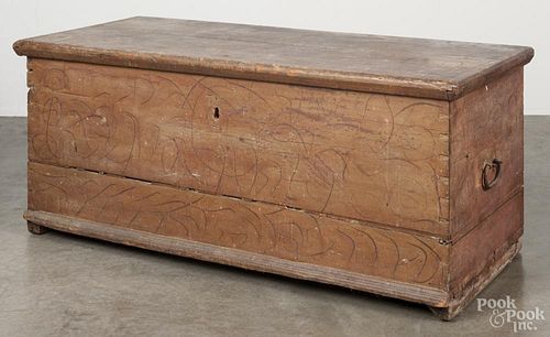 Mid-Atlantic painted pine dower chest, dated 1804