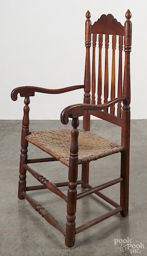 New England Queen Anne banisterback armchair, 18th c.