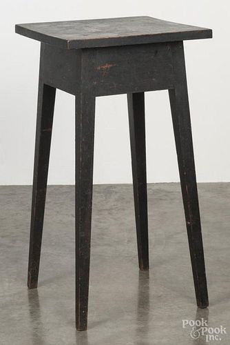 Pennsylvania painted walnut splay leg stand, 19th c., retaining an old black surface, 28 3/4'' h.