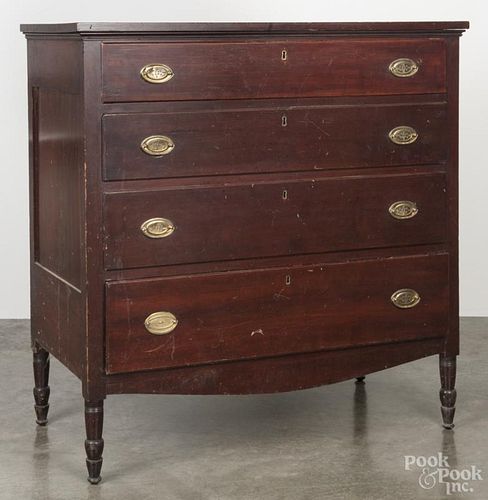 Pennsylvania Sheraton stained cherry chest of drawers, ca. 1830, 42'' h., 40'' w.