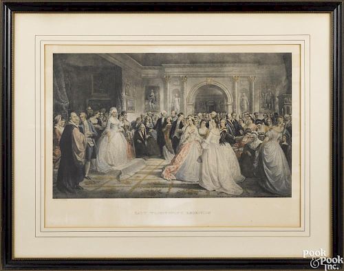 Chromolithograph after Huntington, titled Lady Washington's Reception, 13 1/4'' x 22''.