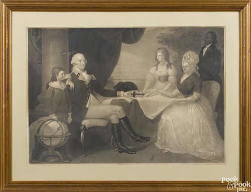 Engraving after Savage, titled The Washington Family, 16'' x 23 1/2''.
