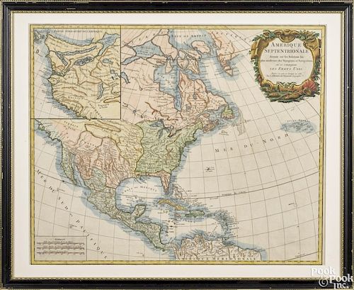Color engraved map of America, pub. 1783, by S. Robert, 19'' x 23 1/2''.