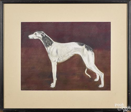 Pastel portrait of a dog, signed F. Worden, 14'' x 18 1/2''.