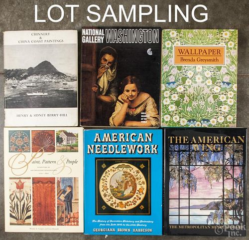 Decorative and fine arts reference books, to include works on American textiles and painters.