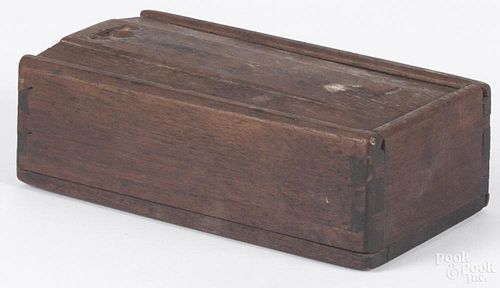 Pennsylvania walnut slide lid pencil box, early 19th c., 2'' h., 7 1/2'' w., 4''d.