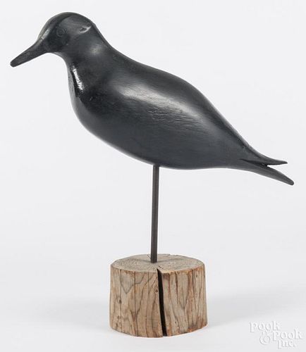 Carved and painted crow, branded Bieber, 14 3/4'' h.