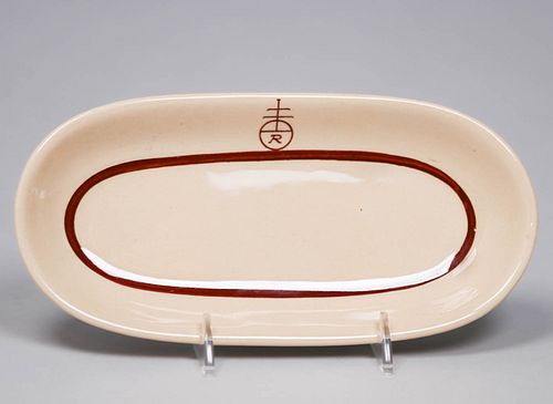 Roycroft Buffalo China Oval Butter Dish c1920s