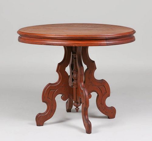 Victorian Walnut Oval Lamp Table c1890s