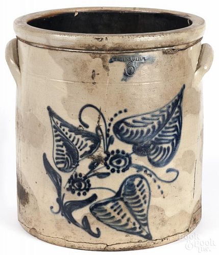 New York six-gallon stoneware crock, 19th c., impressed Whites Utica