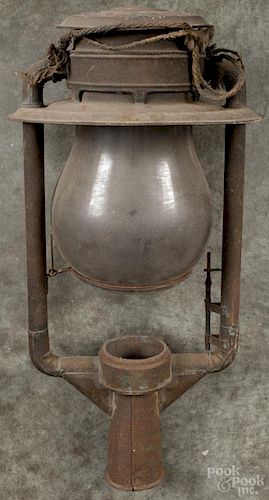 OT Ham No 9 Globe Street lantern, 19th c., 25'' h. Provenance: Estate of George Albicker, Utica, NY.