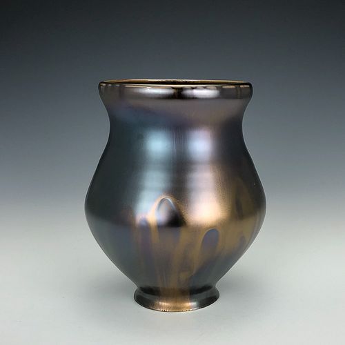 Gold and Iridescent Flower Vase