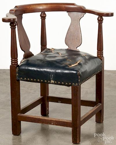 Virginia Craftsmen Chippendale style corner chair. Provenance: Estate of George Albicker, Utica, NY.
