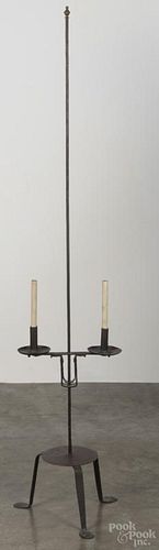 Wrought iron candlestand, 20th c., 64'' h.