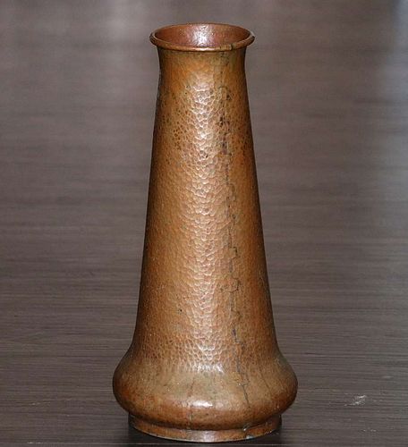 Gustav Stickley 15"h Hammered Copper Vase