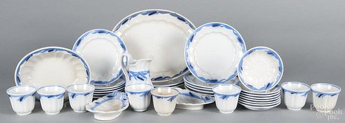 Twenty-six pieces of Elsmore & Forster blue wheat ironstone, 19th c., to include eight teacups