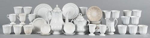 Forty-eight pieces of Elsmore & Forster white wheat ironstone, 19th c., to include a teapot, a cover