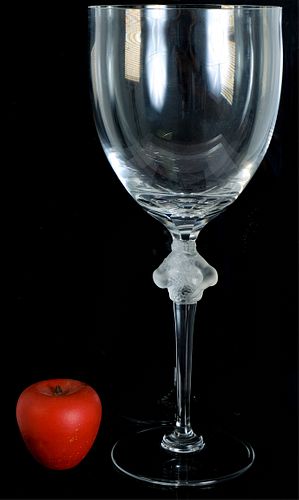 Lalique "Roxane" Chalice Shaped Vase, 15.5"