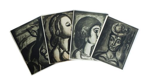 Georges Rouault 4 Aquatints from 'Miserere'