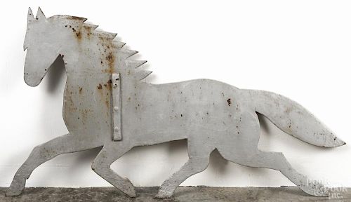 Sheet iron running horse weathervane, early 20th c., 38 1/2'' l.