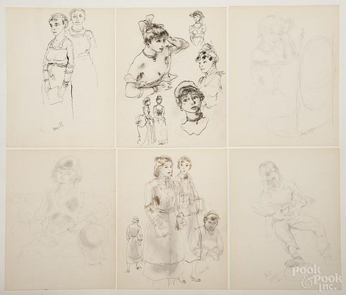 Henry Clarence Pitz (American 1895-1976), twenty-two ink, pencil, and wash illustrations