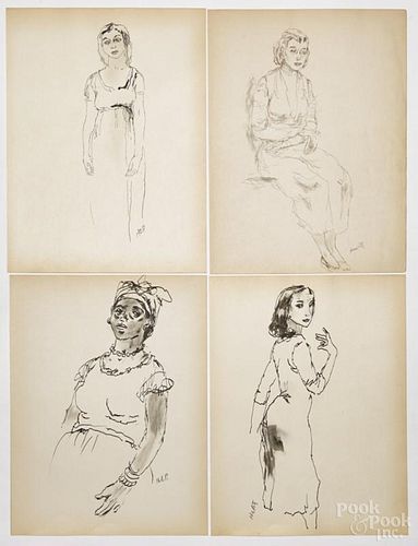 Henry Clarence Pitz (American 1895-1976), thirty-one ink, pencil, and wash illustrations
