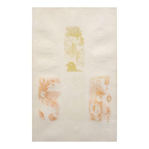 JUAN MANUEL DE LA ROSA, Sin título, Firmado en plancha, Intaglio, 44 x 27 cm