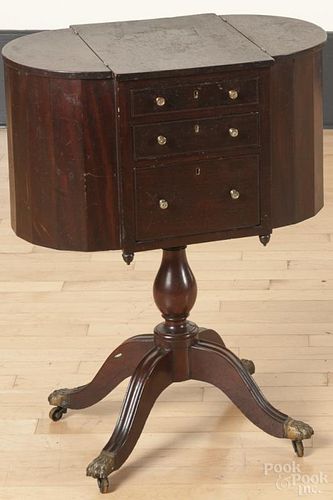 Federal mahogany sewing stand, ca. 1810, 28 1/4'' h., 21 3/4'' w.