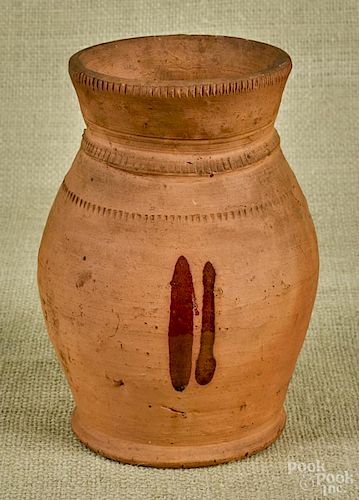 Jacob Medinger (Montgomery County, Pennsylvania 1856-1932), redware vase