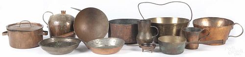 Brass and copper cookware, 19th/20th c.